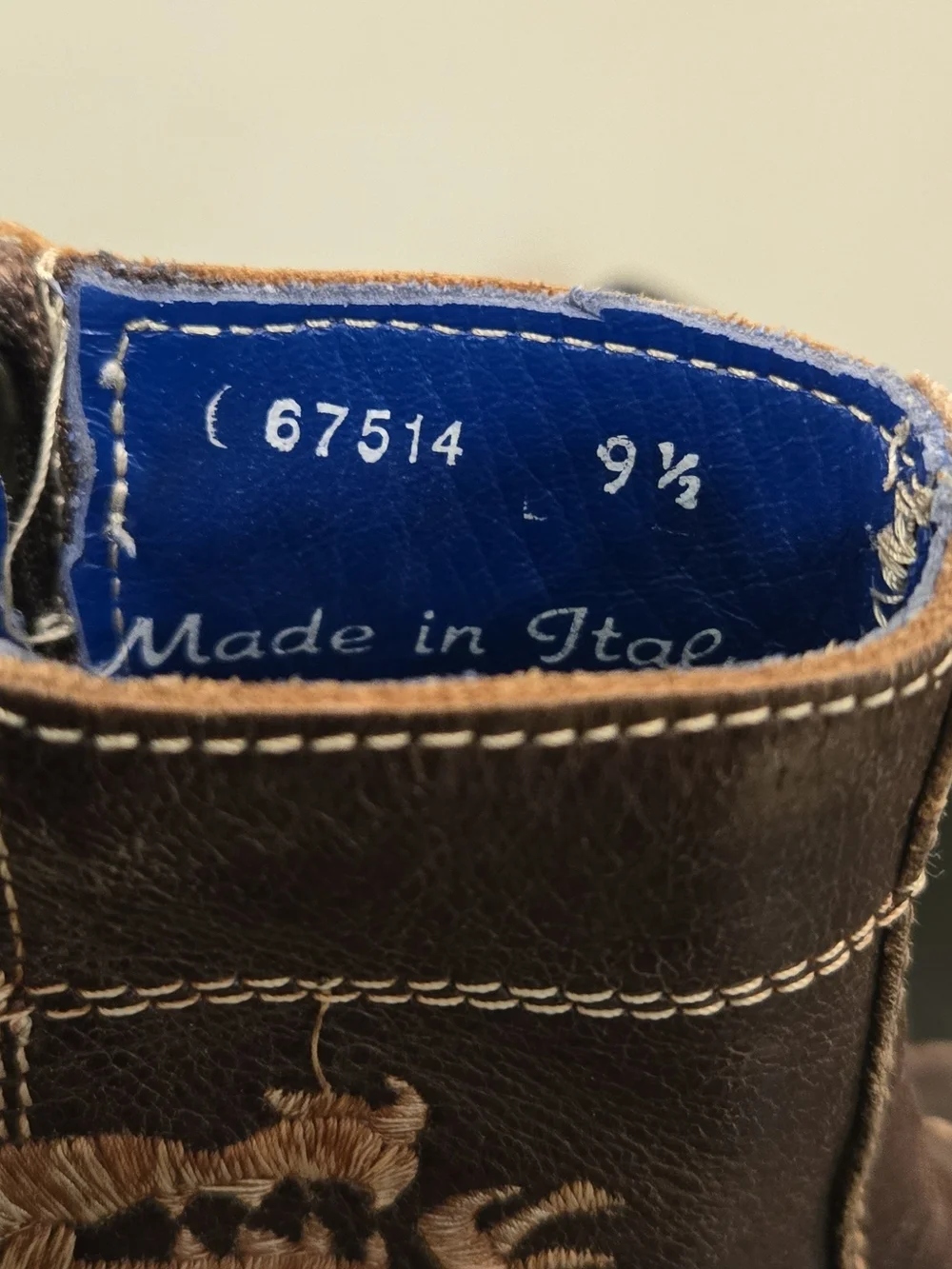 Mark Nason Brown Leather Chukka Boots with Tan Dragon Embroidery